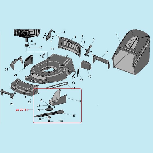 Травосборник, дека и нож до 2018г Champion LM5347