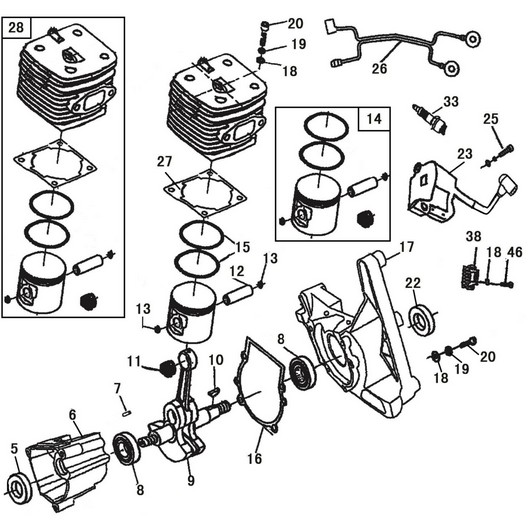 Картер и поршневая группа PS157