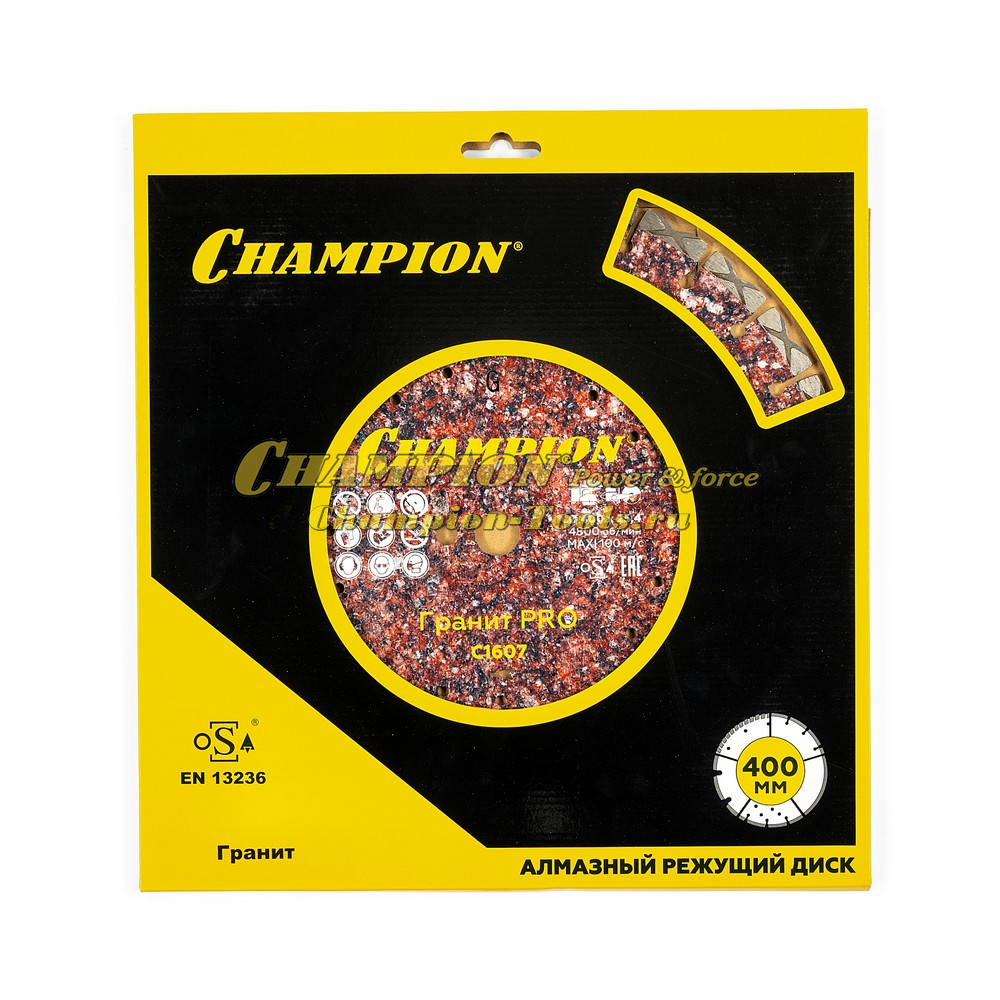 Диск алмазный CHAMPION гранит PRO 400/25,4/10 Laser Granite