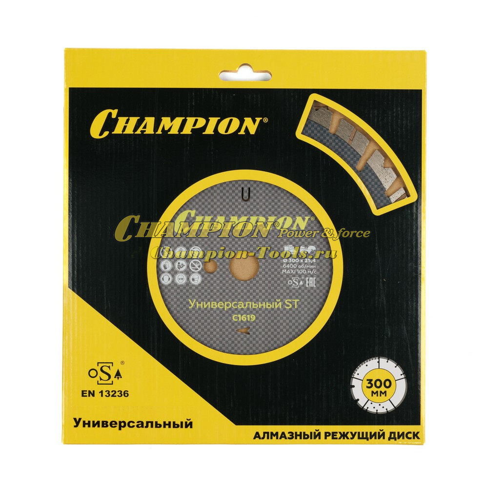 Диск алмазный CHAMPION универсальный ST 300/25,4/14 Fast Gripper